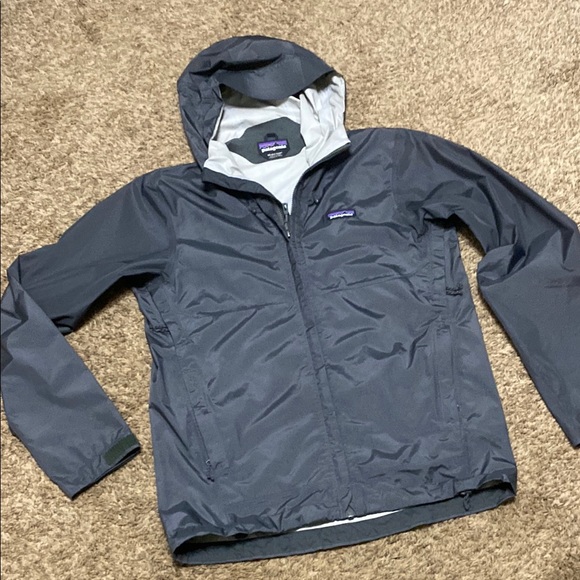 Patagonia Gray h2no Nylon Jacket with Hood and Zip Armpit Vents Size XS - Picture 1 of 12